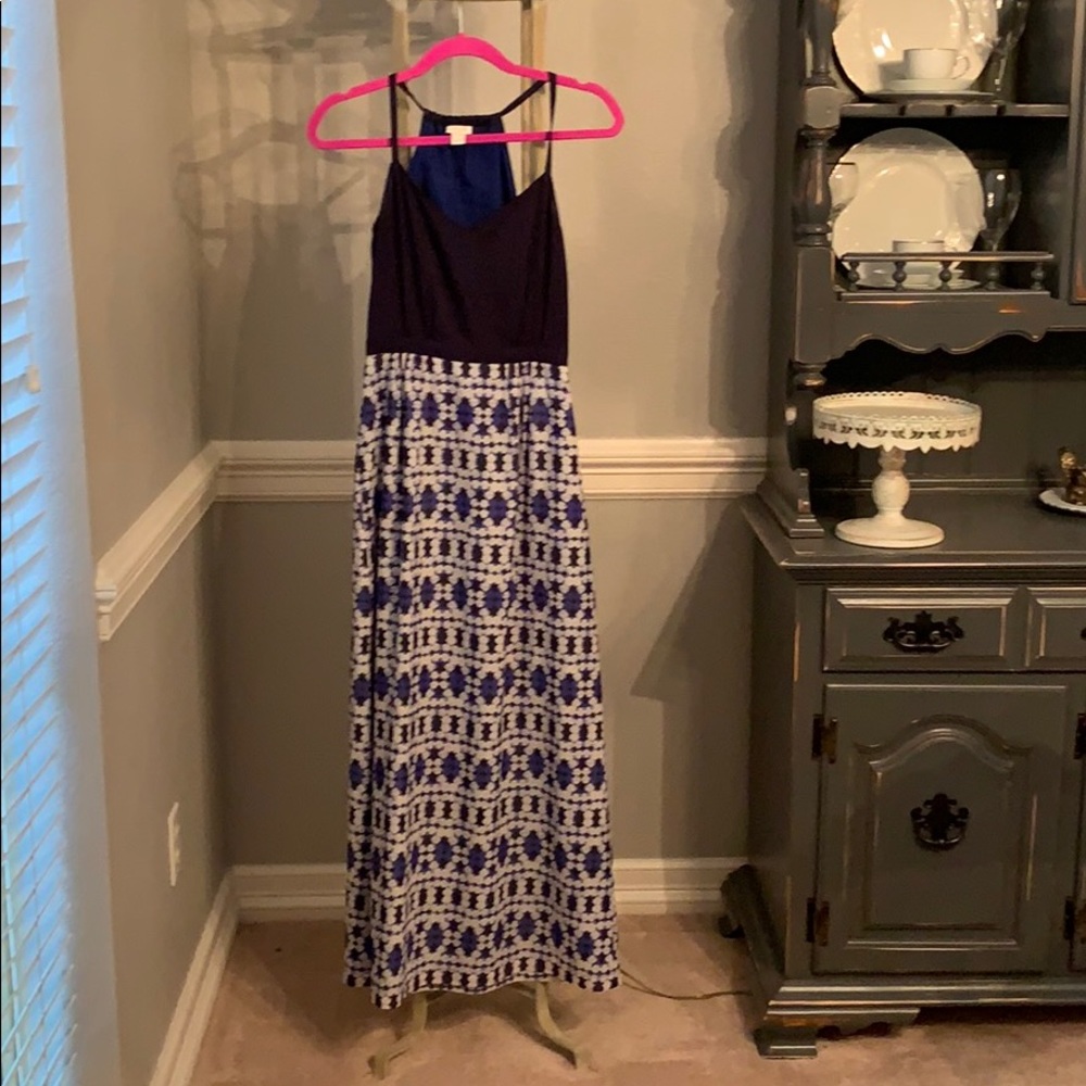 Navy print maxi